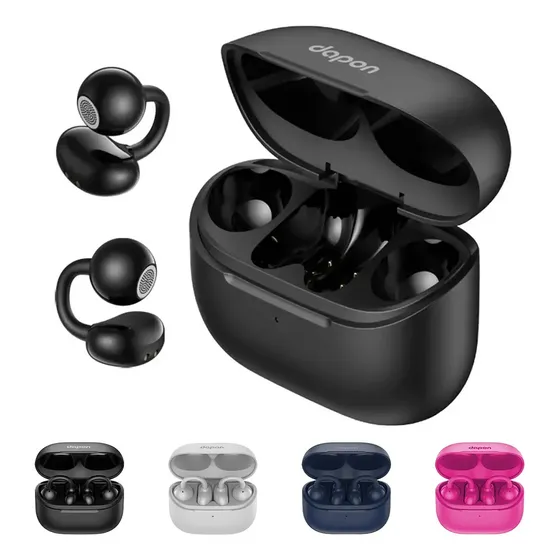 Fone Open Ear Dapon DPF25 Bluetooth 6.0 Sem Fio Com Microfone ENC 6H Tempo de espera de até 200 horas Cor Preto
