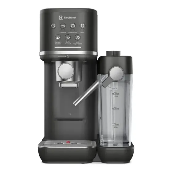 Cafeteira Espresso Latte, Pó e Sache Electrolux Experience Vaporizador de Leite Preta semi automatica touch aquecimento de xícaras reservatorio leite 600ml ECM70 Preto Fosco