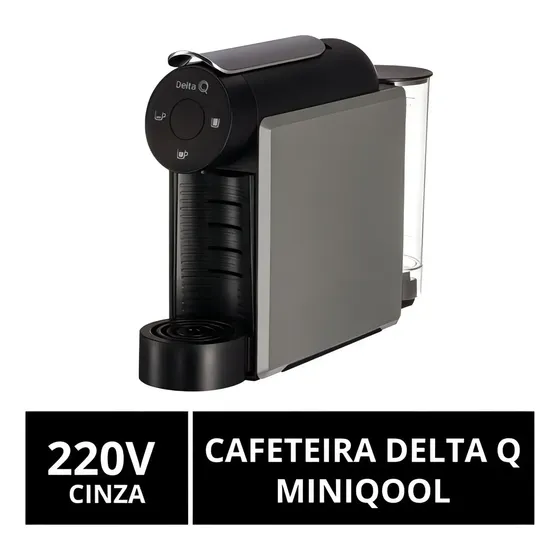 Cafeteira Cápsulas Miniqool Cinza Delta Q,