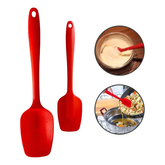 Espátula Colher Silicone Reta Pão Duro Cozinha Premium 27cm