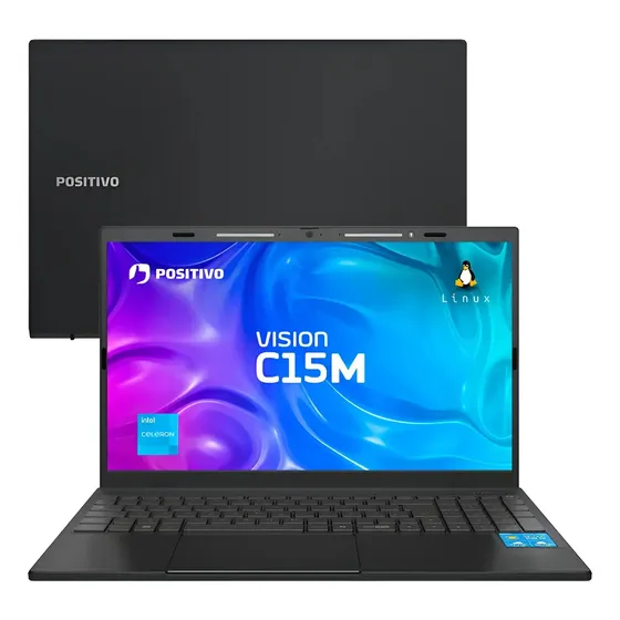 Notebook Positivo Vision C15m 8gb 256gb 15.6 Fhd Linux Cinza