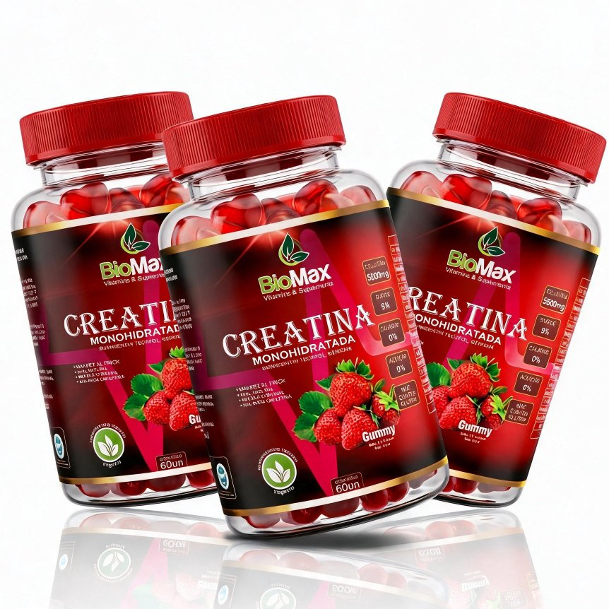 COMBO 3 POTE DE CREATINA MONOHIDRATADA EM GOMAS 60UN