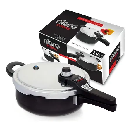 Panela de Pressão Nigro Eterna Antiaderente 3 LT Preta
