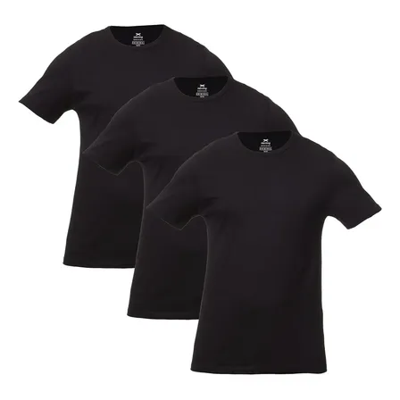 Kit Com 3 Camisetas Masculinas Básicas Slim Cor Preto Hering Preto Liso G