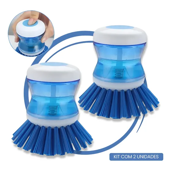 Escova Lava Louça Pia Dispenser Porta Detergente Multiuso