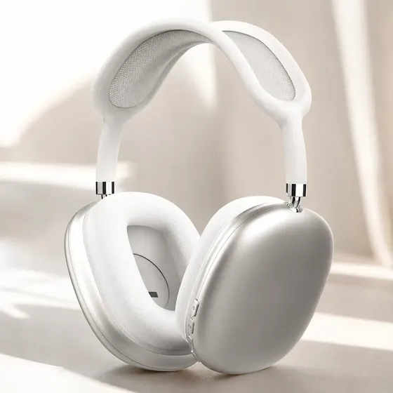 Fone De Ouvido Bluetooth Sem Fio Over Ear Air Top Dr Hank Headphone Premium Abafa Ruído Espacial Bateria Longa Confortável Microfone Dobrável Branco