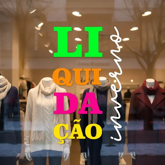 Adesivo Decorativo Vitrine Liquidação Inverno Colorido