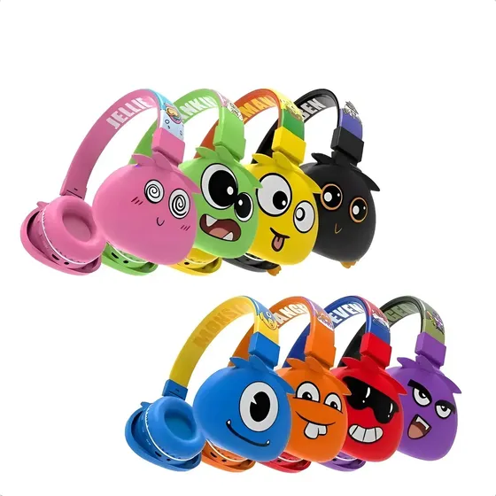 Fone Ouvido Bluetooth Infantil Criança Sem Fio Emborrachado Preto
