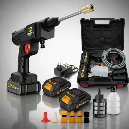 Lavadora A Jato Alta Pressão Sem Fio Portátil Recarregável Preto 127/220v 60 Hz
