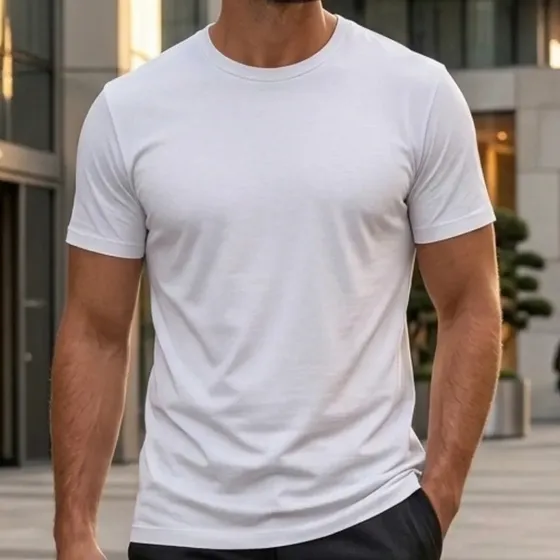 Camiseta Básica De Algodão Confortável E Leve Moda Casual