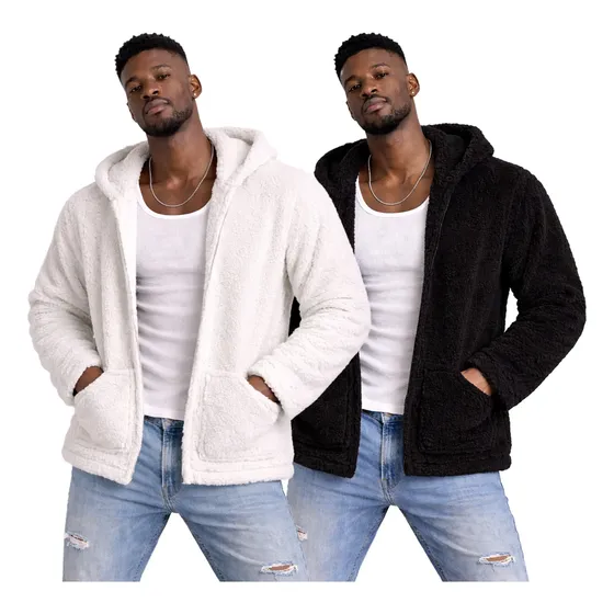 Kit 2 Casacos Teddy Pelinho Com Capuz Masculino