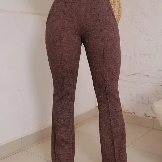 Calça Alfaiataria Feminina Social Pantalona Flare Bailarina