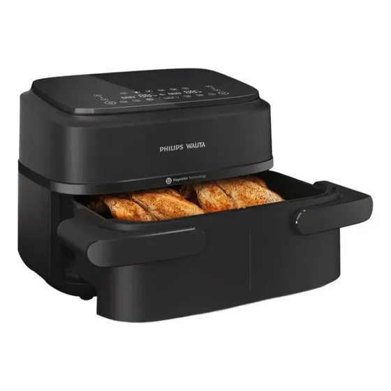 Fritadeira Airfryer Duplo Cesto Preto Philips Walita Preto