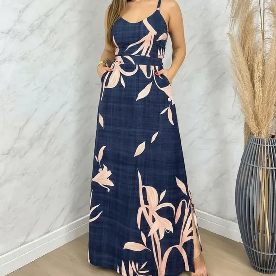 Conjunto Saia Longa Com Elástico  Cropped Social Vestido