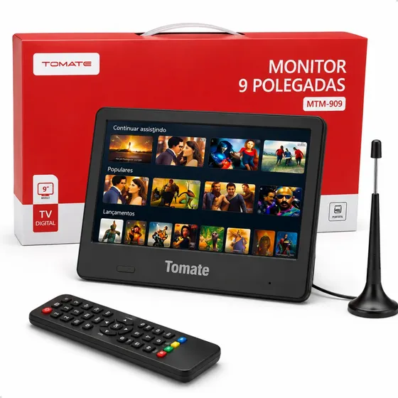 Mini Tv Digital Portátil 9  Led Hd Com Usb Vga Antena Viagem
