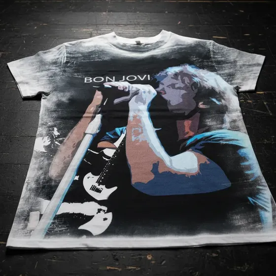 Camiseta Camisa Bon Jovi Cantor Banda De Rock Queima Estoque