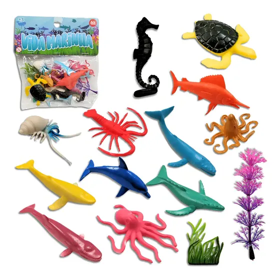 Coleção Educativa de Animais de Brinquedo Marinhos para Crianças