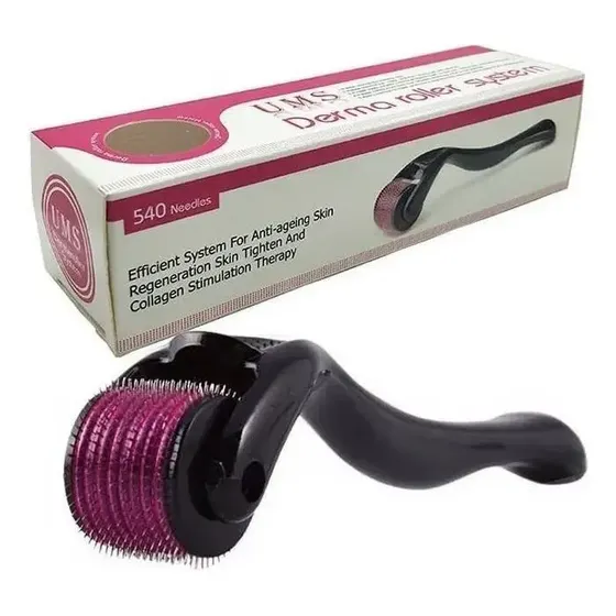 Dermaroller Derma Roller System Crescimento Capilar Barba 540 Agulhas 1mm