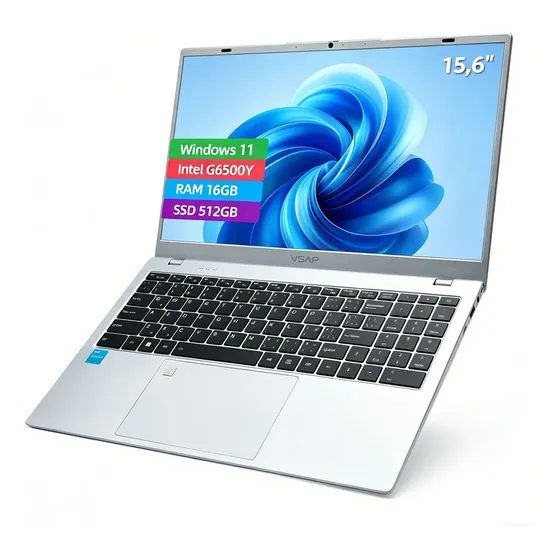 Notebook Intel G6500y Ram 16gb Ssd 512gb Win11 Pro 15.6in