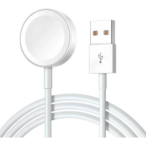 Carregador Compatível Com Apple Watch 2 3 4 5 6 7 8 Se... Cor Branco Usb Several Importados