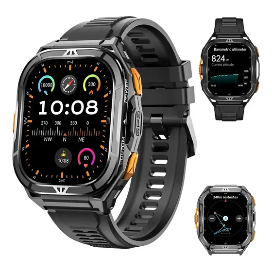 Relógio Gps X5 Carbon Raptor Conecta Strava Á Prova D'água Preto