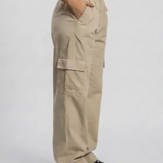Calça Feminina Premium Cargo Levanta Bumbum Sarja 100%