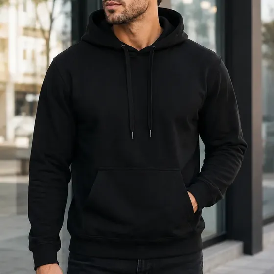 Moletom Canguru Algodão Unissex Blusa De Frio Liso Flanelado