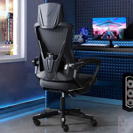 Cadeira Gamer Ergonômica Cadeira Escritorio Gamer 200kg Preto Esponja Encosto Pernas De Aço