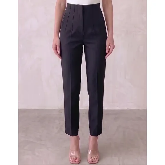 Calça Alfaiataria Feminina Cintura Alta Tendência Moda Zra