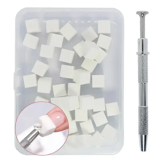 50pç Esponja Bloco Esfumar C/ Caneta Decoração Unha Degrade Branco