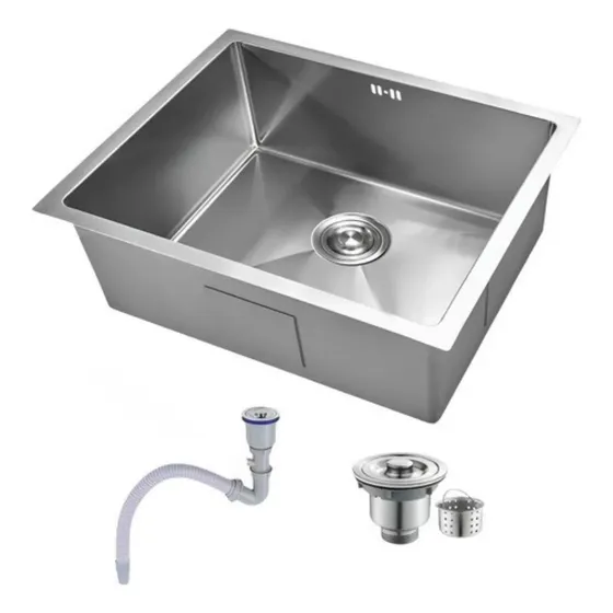 Cuba Inox Escovado Quadrada 50x40 Gourmet Com Acessórios