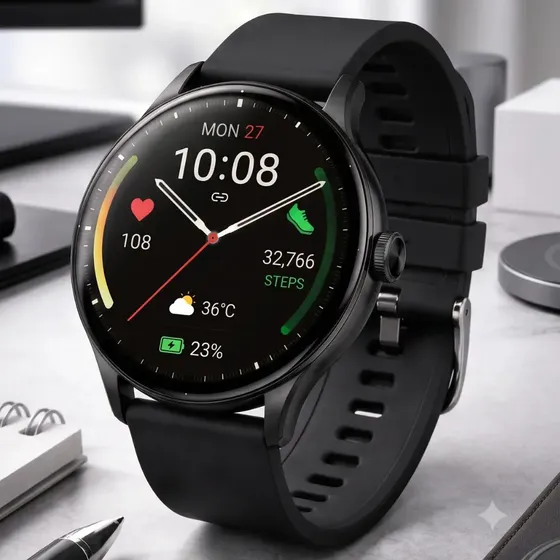 Smartwatch Relogio Inteligente Tela Super Amoled Bluetooth Ligações Notificações NFC Android iPhone Mzcell