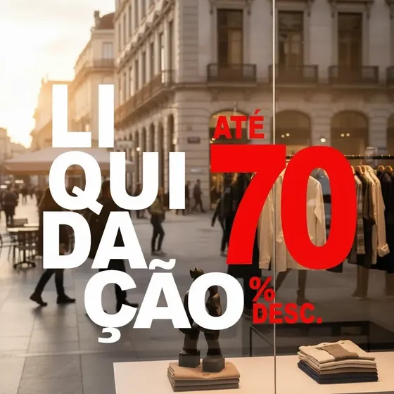 Adesivo Decorativo De Vitrine Liquidação 15% 30% 50% Ou 70%