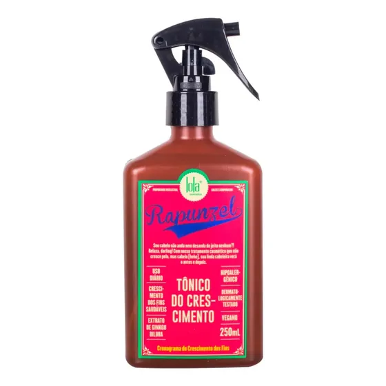 Tônico Capilar Rapunzel Lola Cosmetics 250ml Para Crescimento e Queda de Cabelo