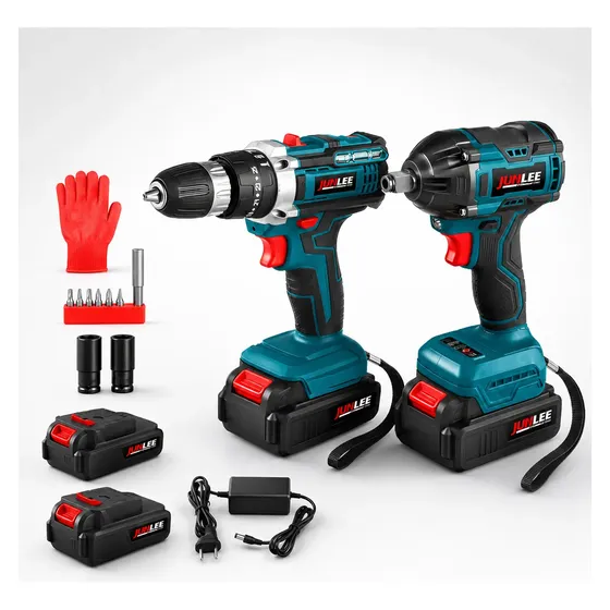 Kit Ferramentas 48v Furadeira Chave Impacto 2 Baterias