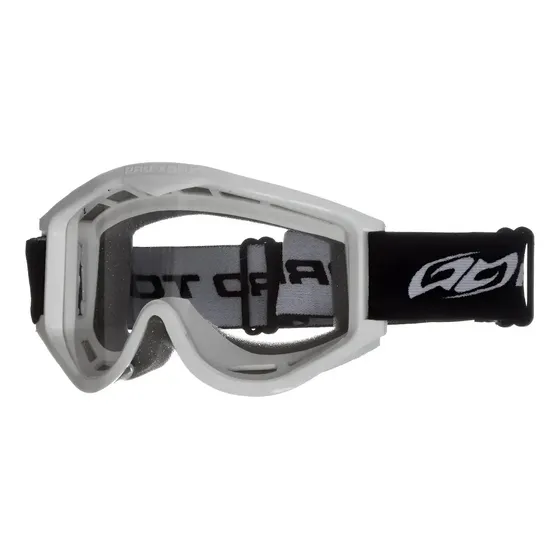 Óculos De Capacete Proteção Motocross Enduro Pro Tork Trilha Armação Branco Lente Água Tamanho Único