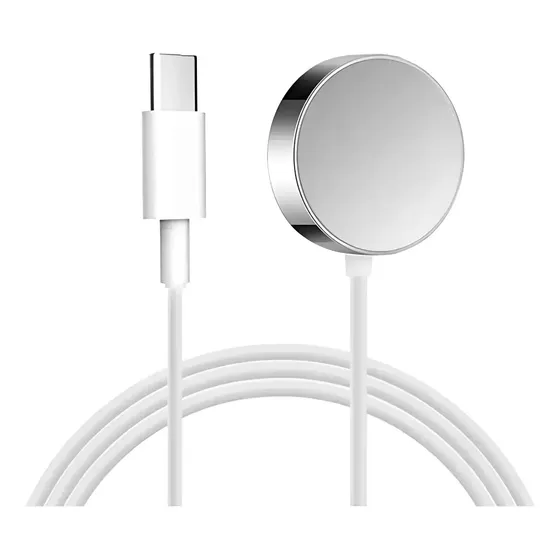 Cabo Carregador Para Apple Watch Ultra 9 8 7 6 5 Se Tipo C Branco