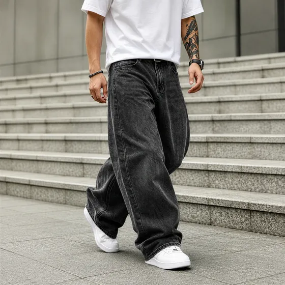 Calça Jeans Baggy Masculina Larga Streetwear Balão Premium