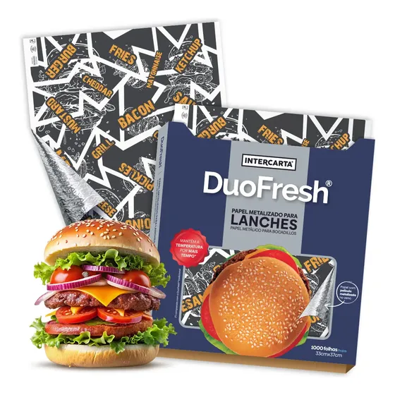 Papel Acoplado Duofresh Térmico Black 33x37cm Com 1000 Un