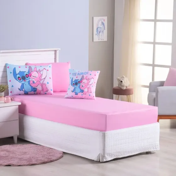 Kit Jogo Lençol Solteiro 4 Pç Macio Personagem Quarto Menina
