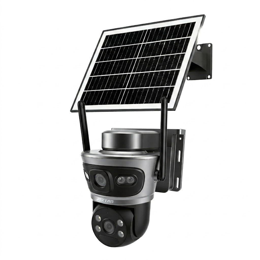 Câmera Solar Inteligente 4G Dupla Tela Vigilância Externa com Detecção de Movimento