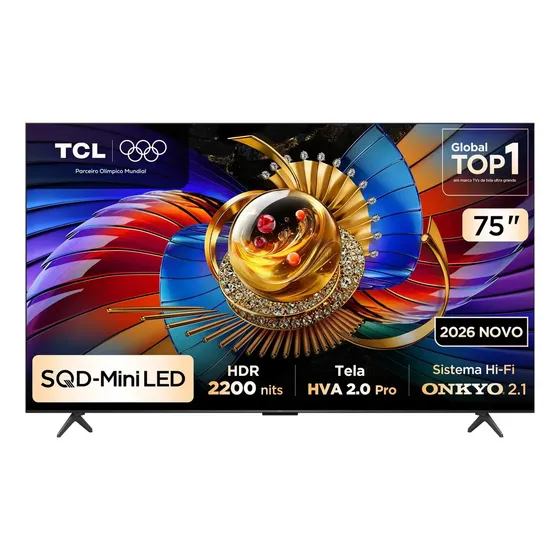 Tcl Top Premium 4k Sqd-mini Led Tv 75 Q7d Pro Google Tv, Até 100% Bt.2020, 144 Hz, E 2.000 Nits