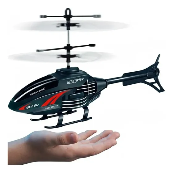Helicóptero Sensorial Mini Drone Aviao Brinquedo Com Luz Voa De Verdade Controla Com A Mão Bate Volta Recarregável Kizumba