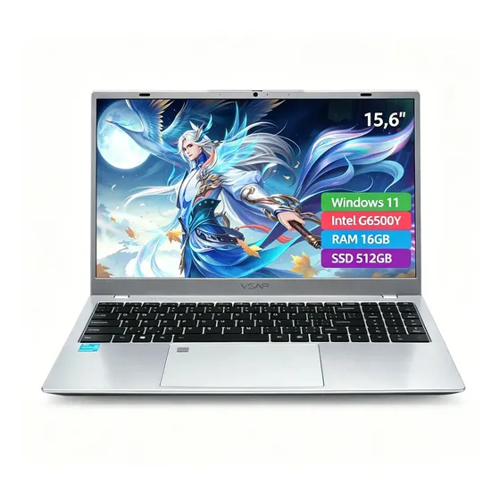 Notebook Intel G6500y Ram 16 GB SSD 512 GB 15,6 polegadas Win11 Pro Cinza