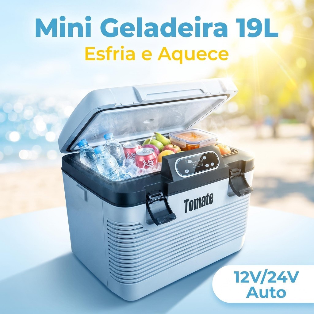 Mini Geladeira Portátil Para Carro Trailler Caminhão 12/24v 19 Litros