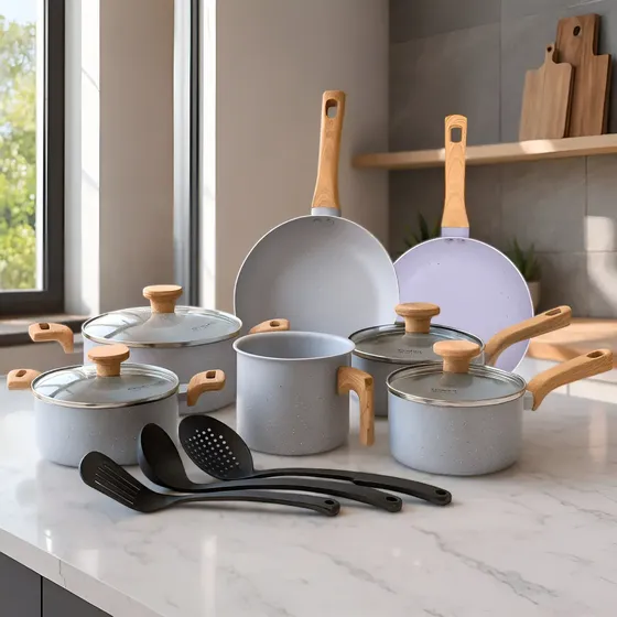 Conjunto Panela Indução Cerâmico Fogão Pratic Cook 10pç Mimo Cor Grafite