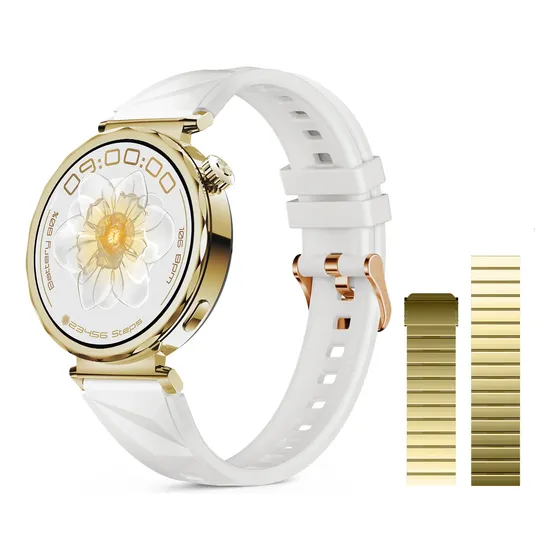 Smartwatch Feminino Aurafit Am23 Tela 1.32 Dourado-champanhe