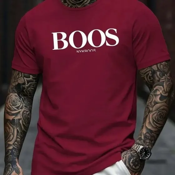 Camiseta Moda Boos Camisa Em Algodão Premium Confortável