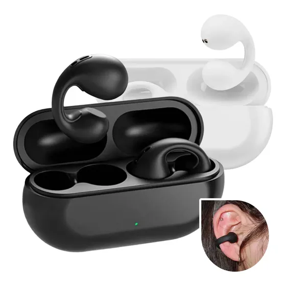 Fone De Ouvido Ambsound Bluetooth Sem Fio Earcuffs Esportivo Cor Preto