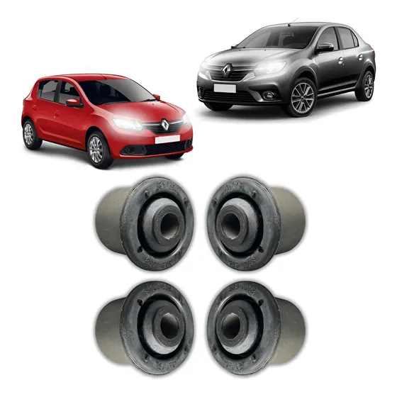 Kit 4 Bucha Bandeja Balança Dianteira Renault Sandero Logan